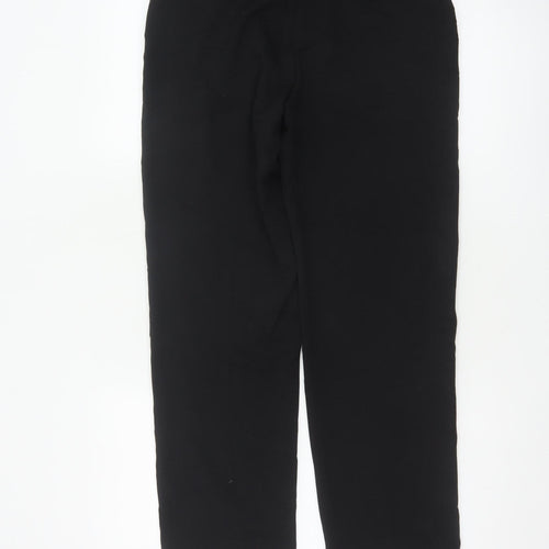 Marks & Spencer Women Black UK 10 Short Straight Tailored Trousers