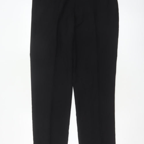 Marks and Spencer Men Black 32 Regular Straight Dress Trousers