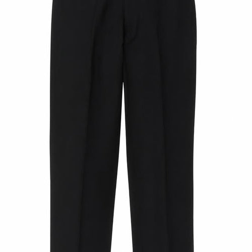 Marks and Spencer Men Black 32 Regular Straight Dress Trousers