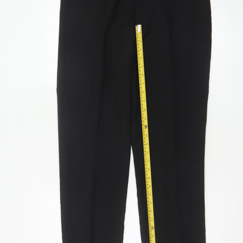 Marks and Spencer Men Black 32 Regular Straight Dress Trousers