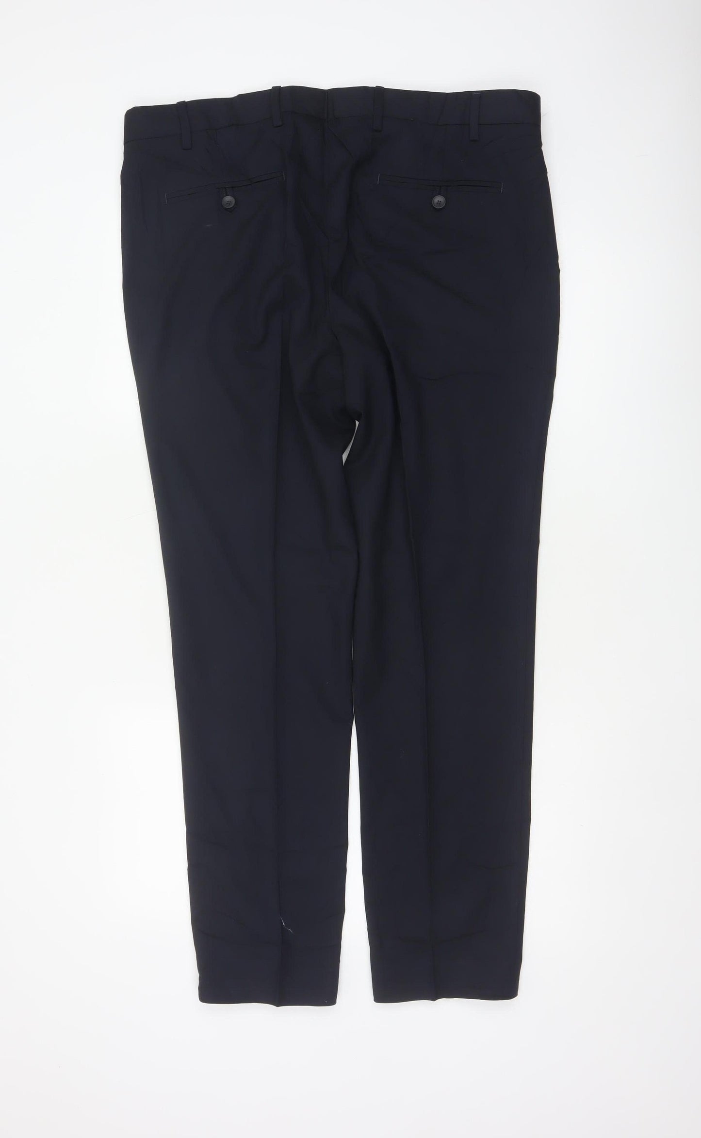 Marks & Spencer Men's Navy 38/31 Skinny Dress Trousers Slim Fit