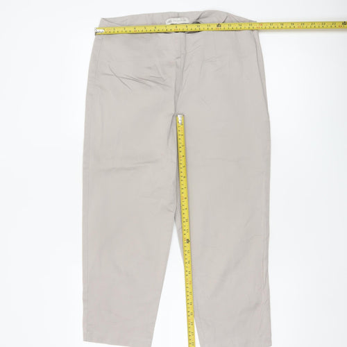 Marks & Spencer Women's Beige UK 12 Tapered Cotton Trousers