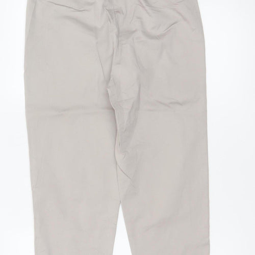 Marks & Spencer Women's Beige UK 12 Tapered Cotton Trousers