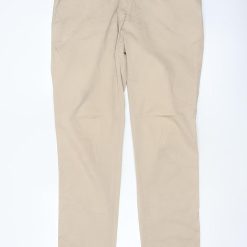 Brax Men’s Beige 36R Felix Stretch Cotton Chino Straight Trousers