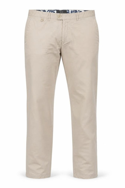 Brax Men’s Beige 36R Felix Stretch Cotton Chino Straight Trousers