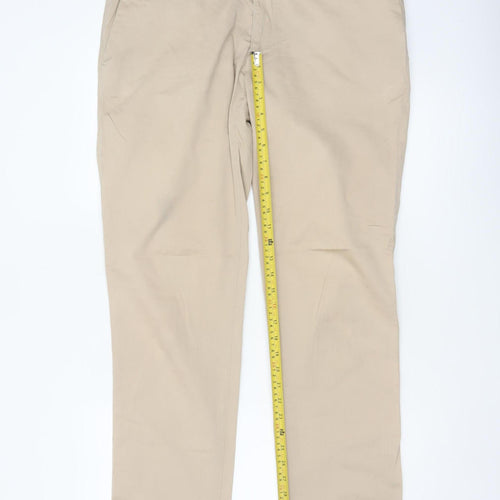 Brax Men’s Beige 36R Felix Stretch Cotton Chino Straight Trousers