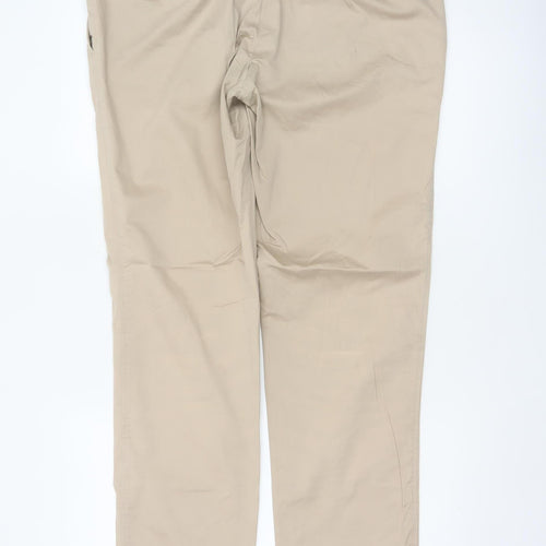 Brax Men’s Beige 36R Felix Stretch Cotton Chino Straight Trousers