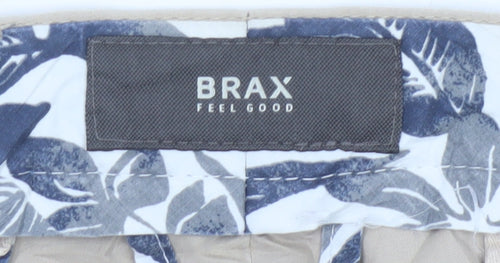 Brax Men’s Beige 36R Felix Stretch Cotton Chino Straight Trousers