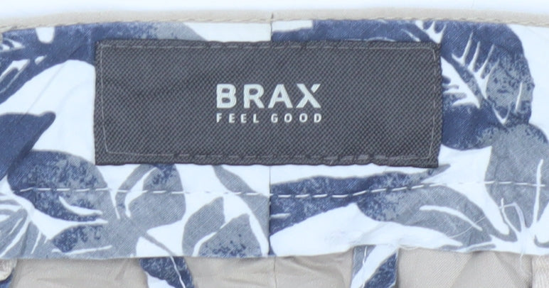Brax Men’s Beige 36R Felix Stretch Cotton Chino Straight Trousers