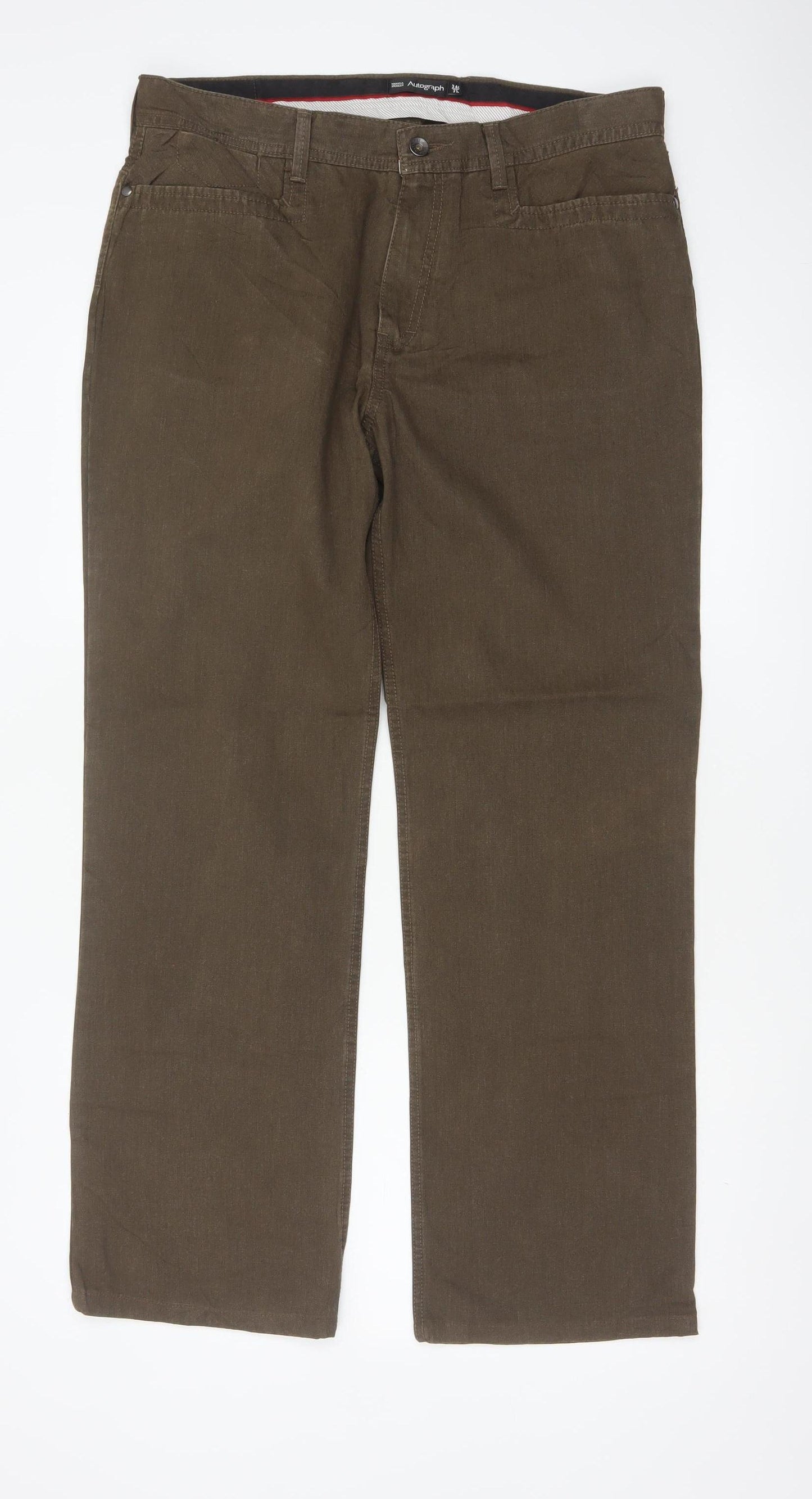 Marks & Spencer Autograph Men’s Brown 34W 31L Straight Jeans