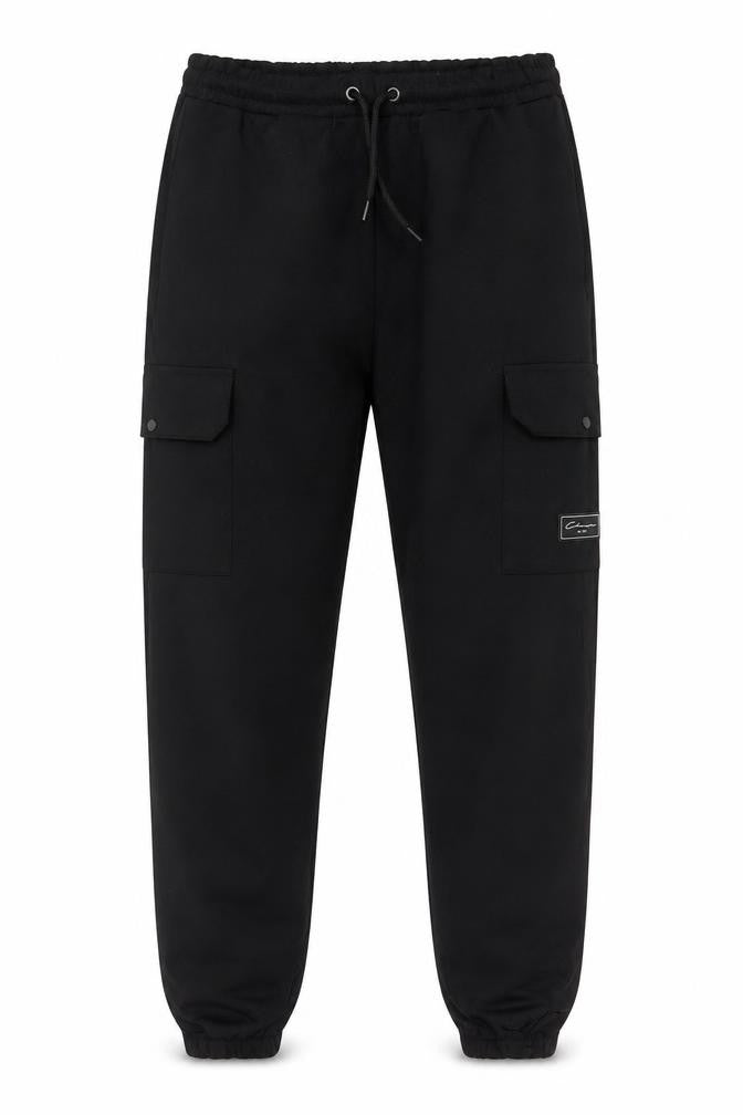 Closure London Men’s Black M Cargo Jogger Trousers Drawstring Cuffed