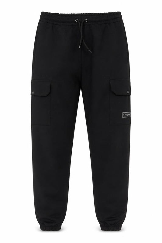 Closure London Men’s Black M Cargo Jogger Trousers Drawstring Cuffed