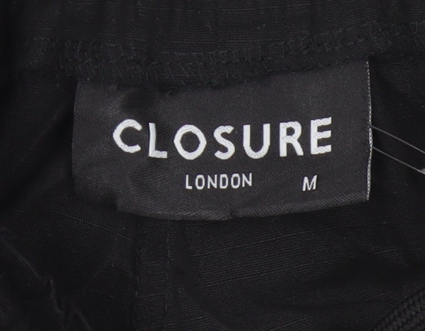 Closure London Men’s Black M Cargo Jogger Trousers Drawstring Cuffed