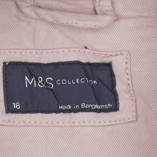 M&S Collection Women’s Pink Size 18 Military Utility Jacket Cotton