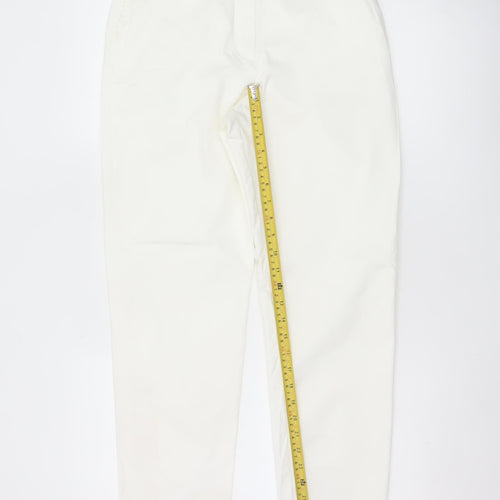 M&S Women’s White Chino Tapered Trousers UK 8 Regular