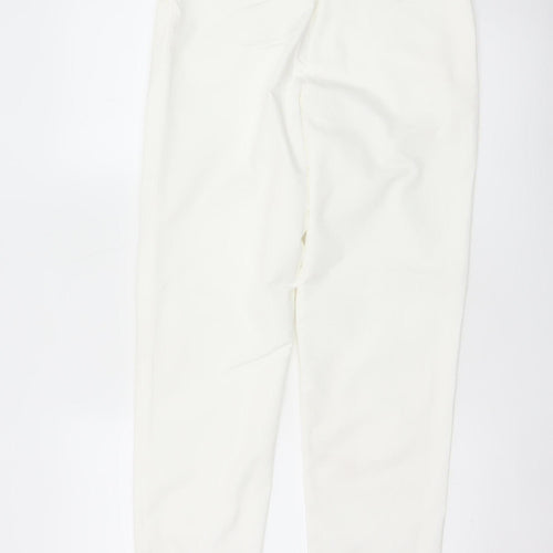 M&S Women’s White Chino Tapered Trousers UK 8 Regular