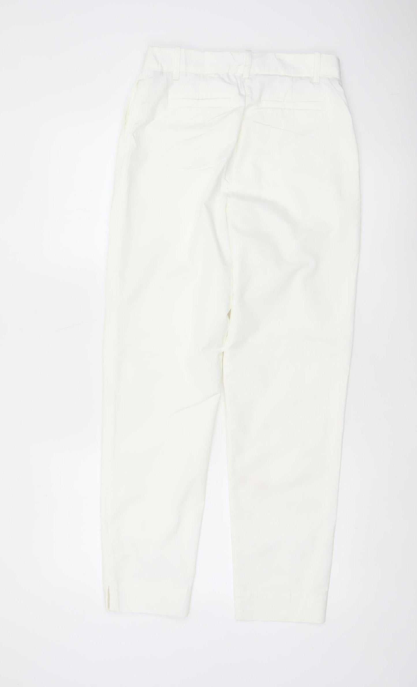 M&S Women’s White Chino Tapered Trousers UK 8 Regular