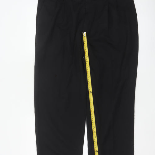 Detail Men’s Black 36R Pleated Tapered Dress Trousers Cuffed