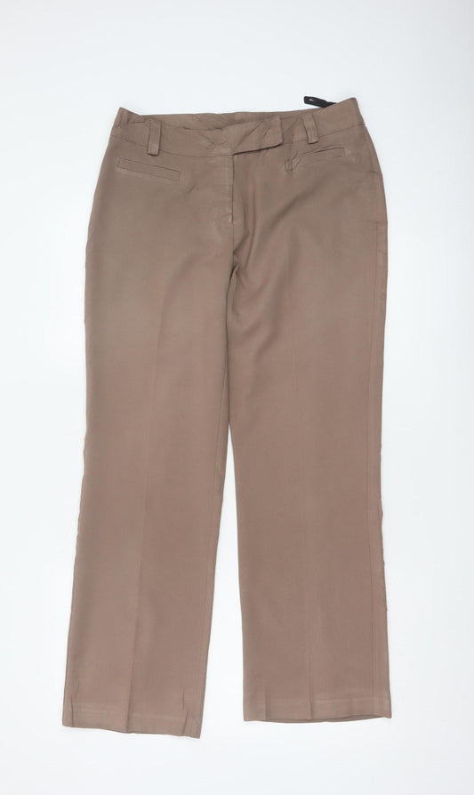 BHS Women’s Brown Size 12 Tailored Straight Leg Dress Trousers