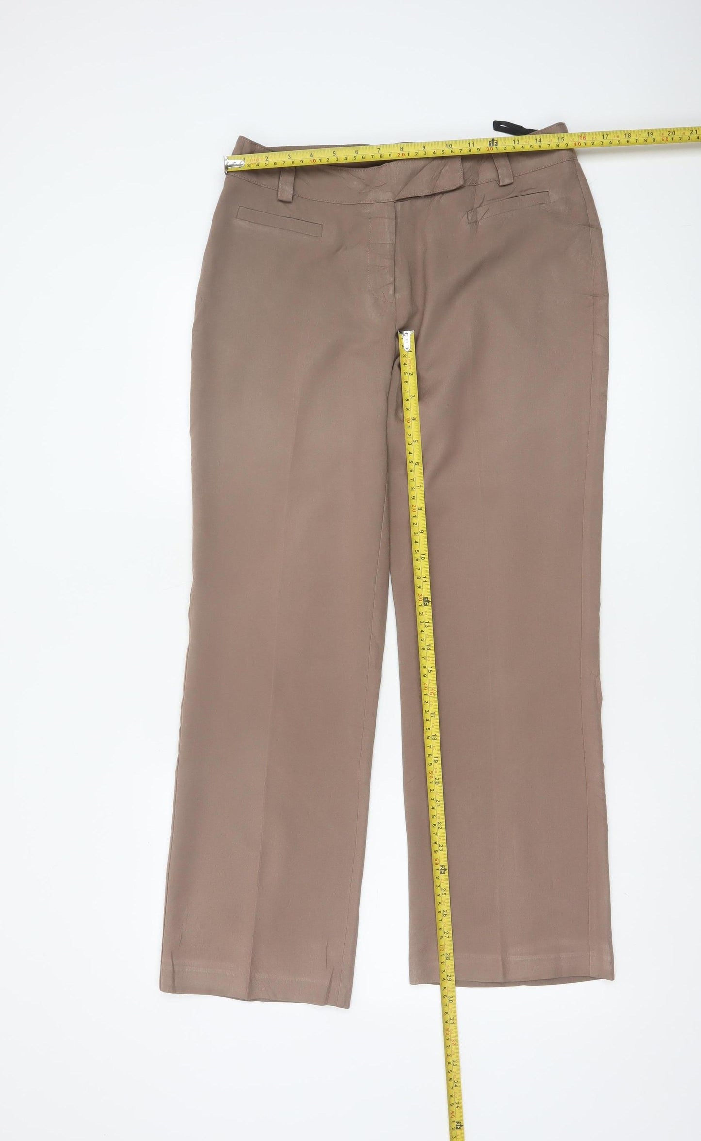 BHS Women’s Brown Size 12 Tailored Straight Leg Dress Trousers