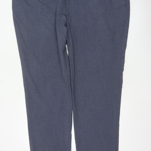 Marks & Spencer Men Blue Check Dress Trousers 50in Waist Long