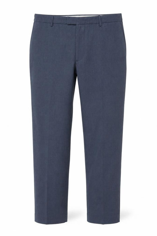 Marks & Spencer Men Blue Check Dress Trousers 50in Waist Long