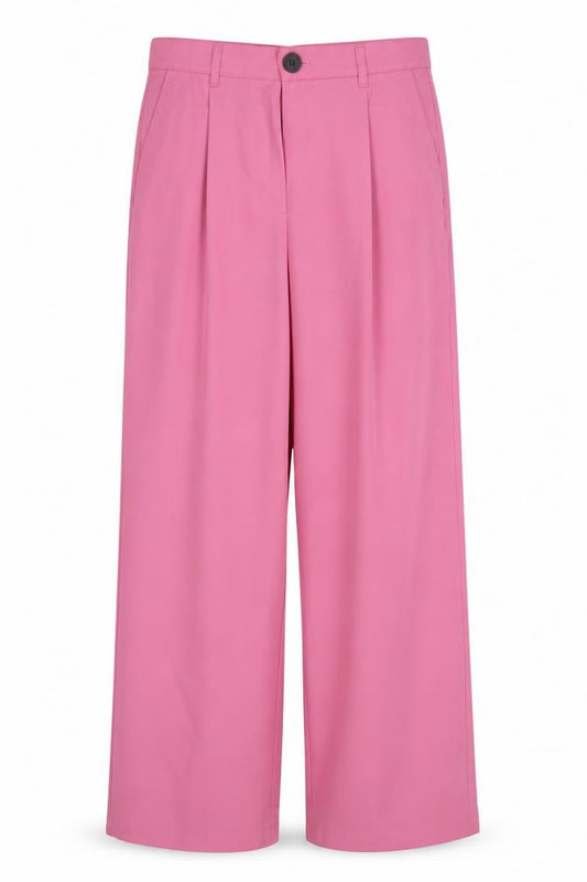 Pull&Bear Women Pink XL Wide-Leg High Rise Smart Trousers