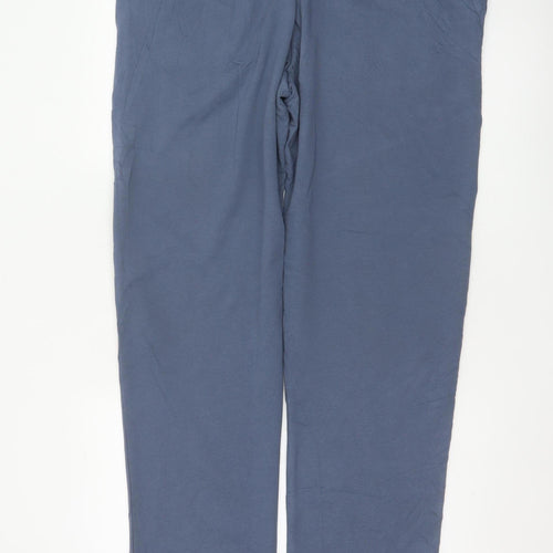 Marks and Spencer Men Blue 2XL Long Regular Fit Drawstring Trousers