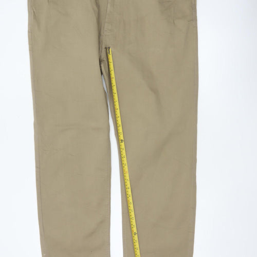 Marks & Spencer Men’s Beige 44/33 Straight Fit Stretch Chino Trousers