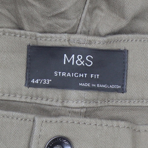 Marks & Spencer Men’s Beige 44/33 Straight Fit Stretch Chino Trousers