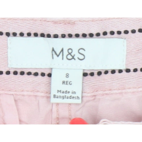 M&S Women’s Pink Size 8 Regular Tapered Chino Trousers