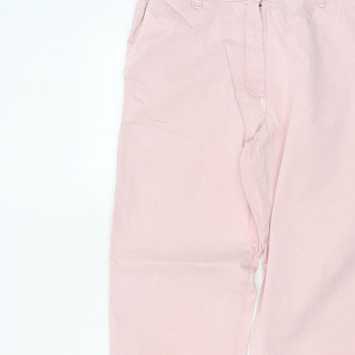 M&S Women’s Pink Size 8 Regular Tapered Chino Trousers