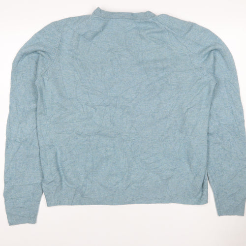 Marks and Spencer Men Blue XL Lambswool Crew Neck Pullover Jumper