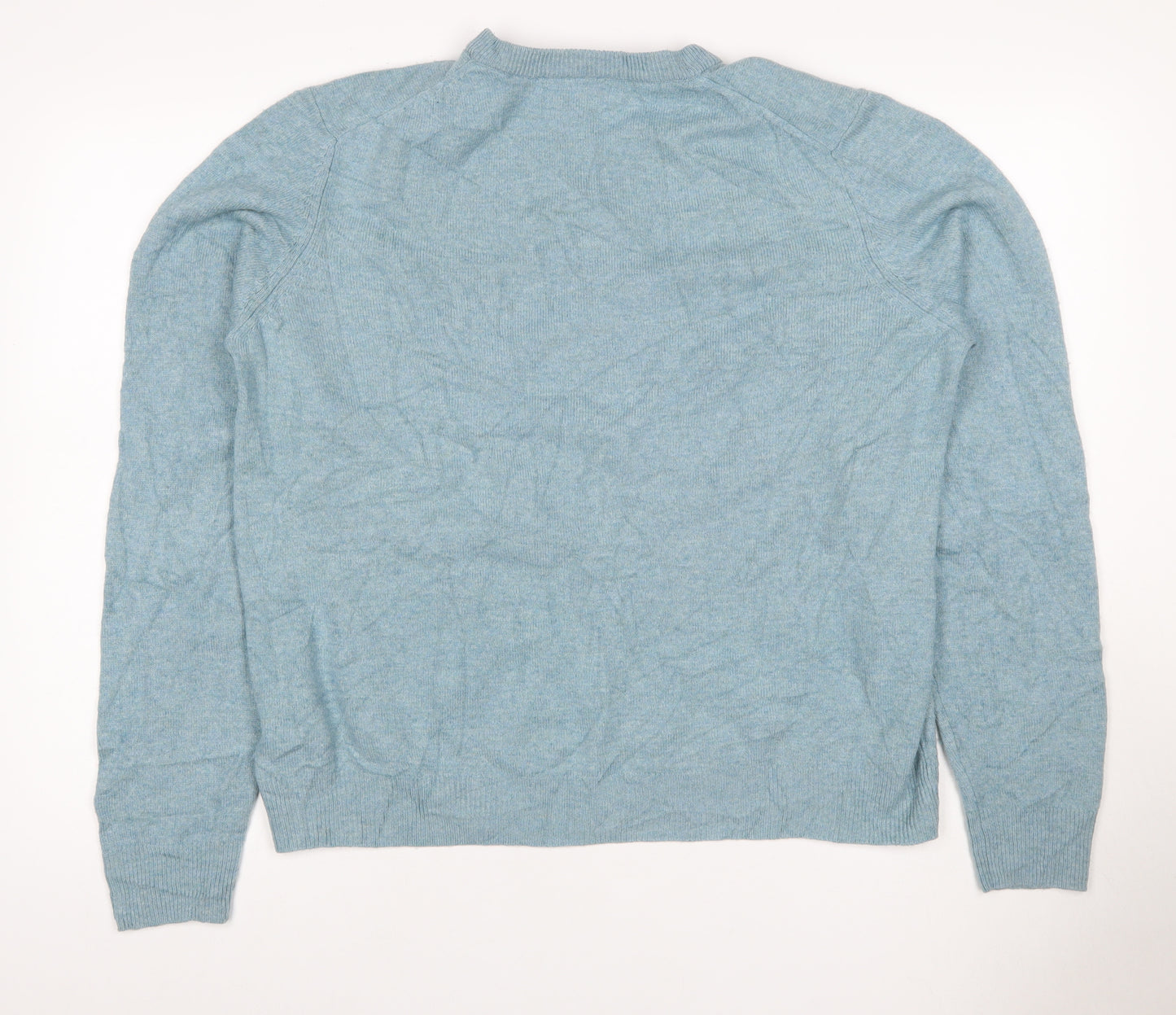 Marks and Spencer Men Blue XL Lambswool Crew Neck Pullover Jumper
