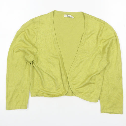 Precis Women Green Size S Open V-Neck Long Sleeve Viscose Cardigan