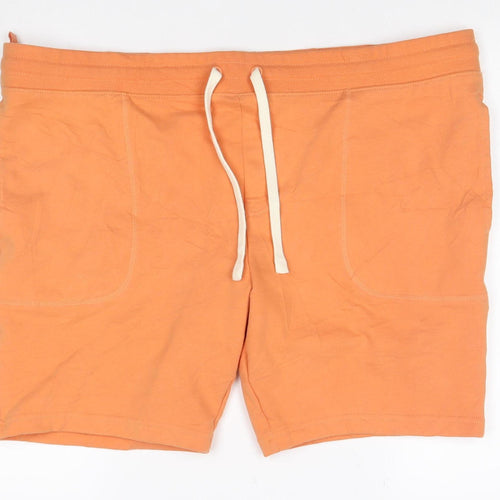 Marks and Spencer Men Orange 3XL Sweat Shorts Drawstring Jersey Pockets