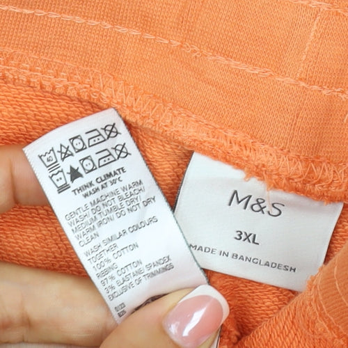 Marks and Spencer Men Orange 3XL Sweat Shorts Drawstring Jersey Pockets