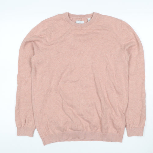 Only & Sons Unisex Adults Pink M Cotton Crew Neck Pullover Jumper