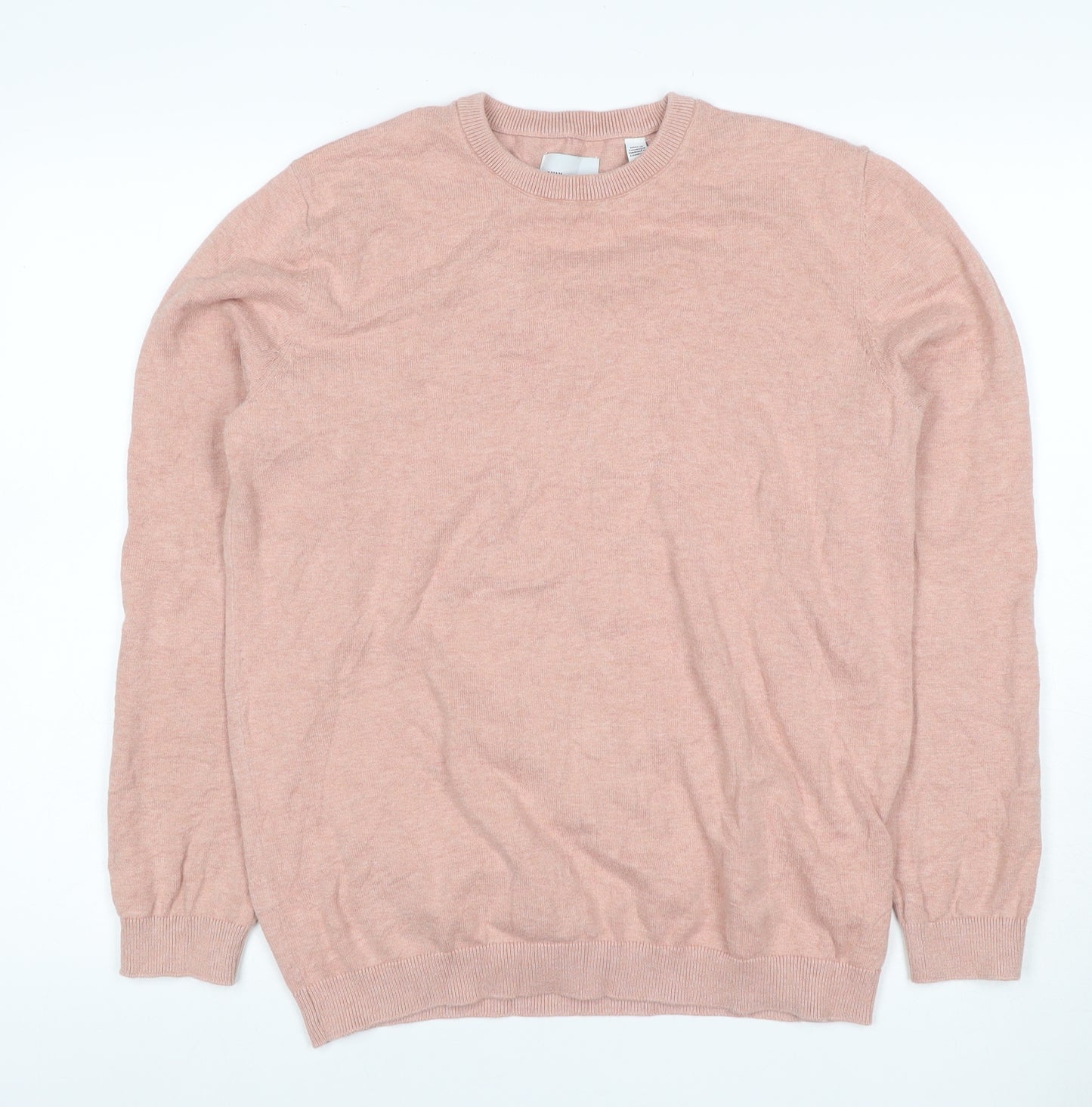 Only & Sons Unisex Adults Pink M Cotton Crew Neck Pullover Jumper