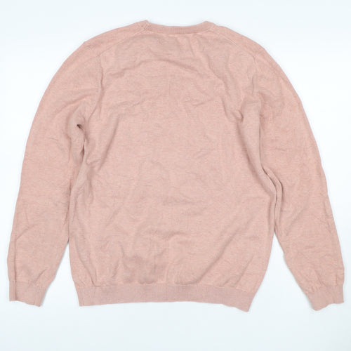 Only & Sons Unisex Adults Pink M Cotton Crew Neck Pullover Jumper