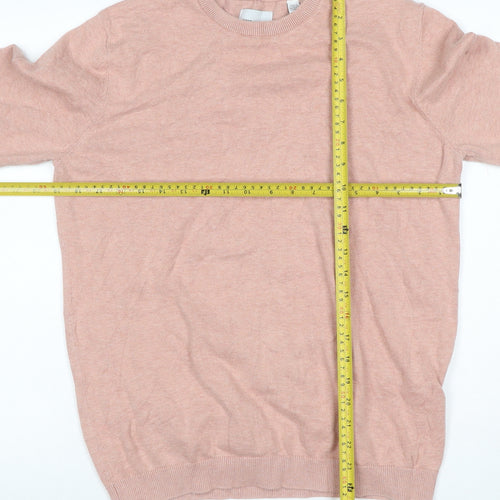 Only & Sons Unisex Adults Pink M Cotton Crew Neck Pullover Jumper