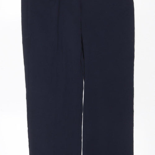 Marks and Spencer Women Navy Blue UK 10 Straight Leg Dress Trousers
