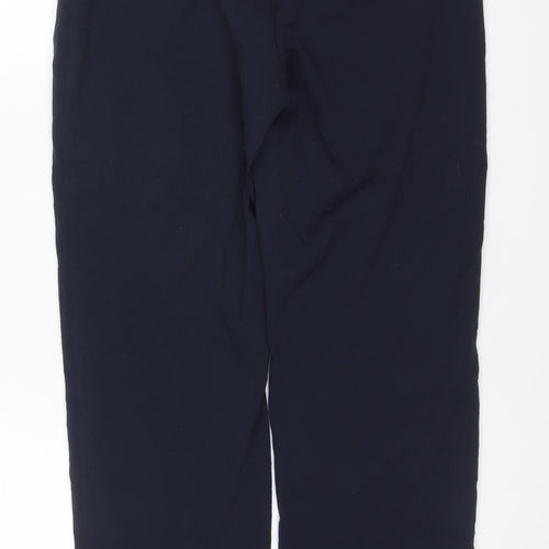 Marks and Spencer Women Navy Blue UK 10 Straight Leg Dress Trousers