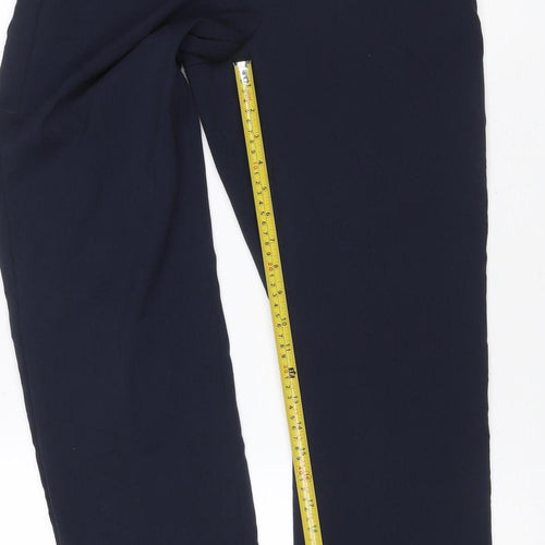 Marks and Spencer Women Navy Blue UK 10 Straight Leg Dress Trousers