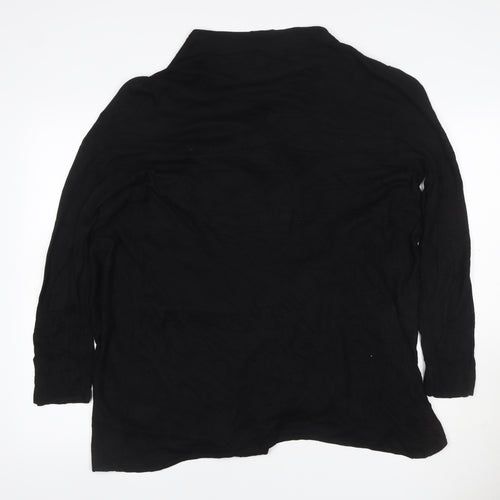 Marks and Spencer Women's Black UK 16 Long Sleeve Open Wrap Cardigan