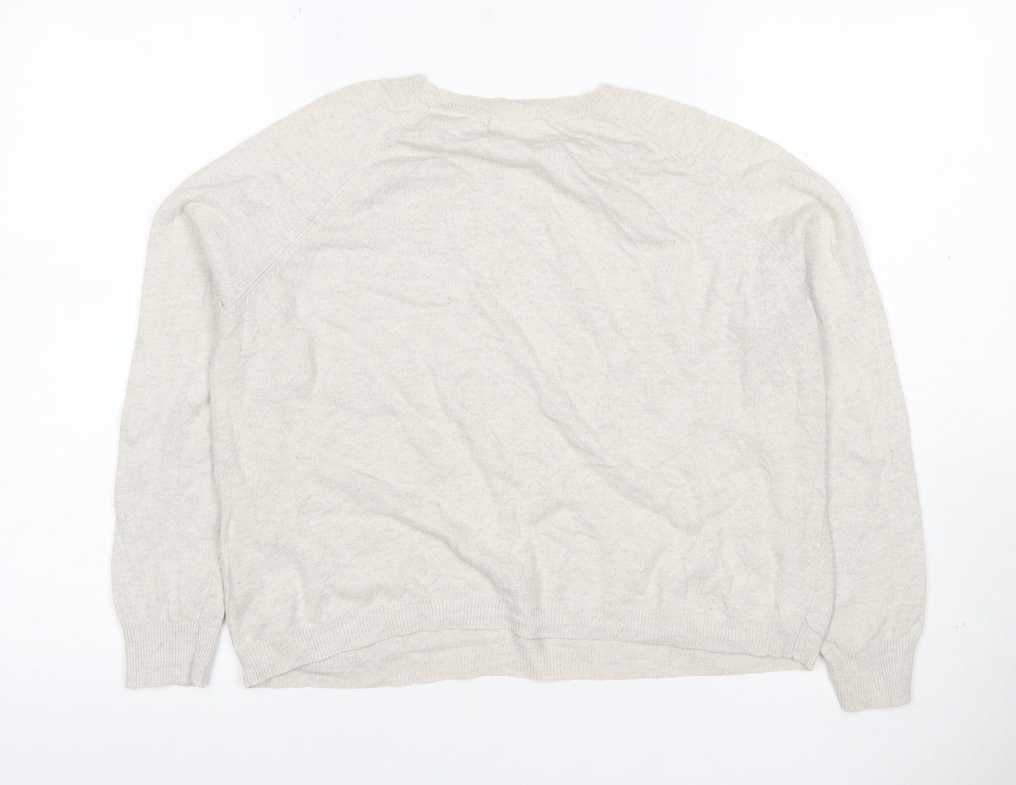 Next Women’s Beige Cashmere Crew Neck Pocket Jumper UK 14