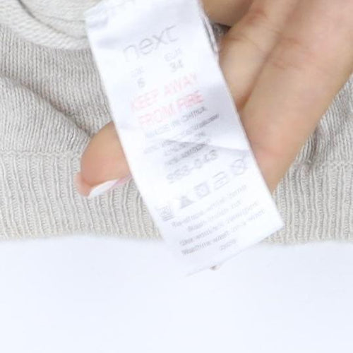 Next Women’s Beige Cashmere Crew Neck Pocket Jumper UK 14