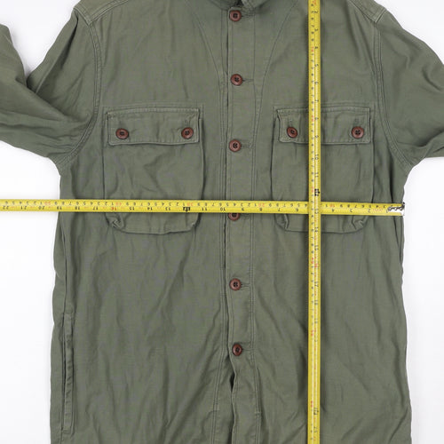 ASOS Men Green M Military Field Jacket Cotton Button Pockets
