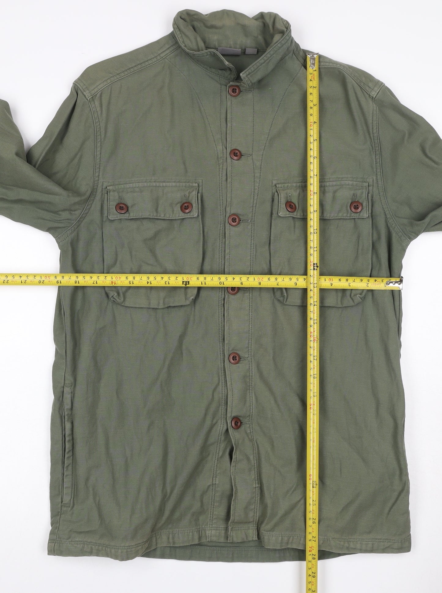 ASOS Men Green M Military Field Jacket Cotton Button Pockets
