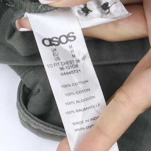 ASOS Men Green M Military Field Jacket Cotton Button Pockets